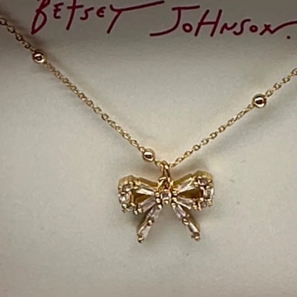 Betsey Johnson Gold Bow Earrings OR Necklace Jewelry (pick one) NWT - Picture 6 of 7